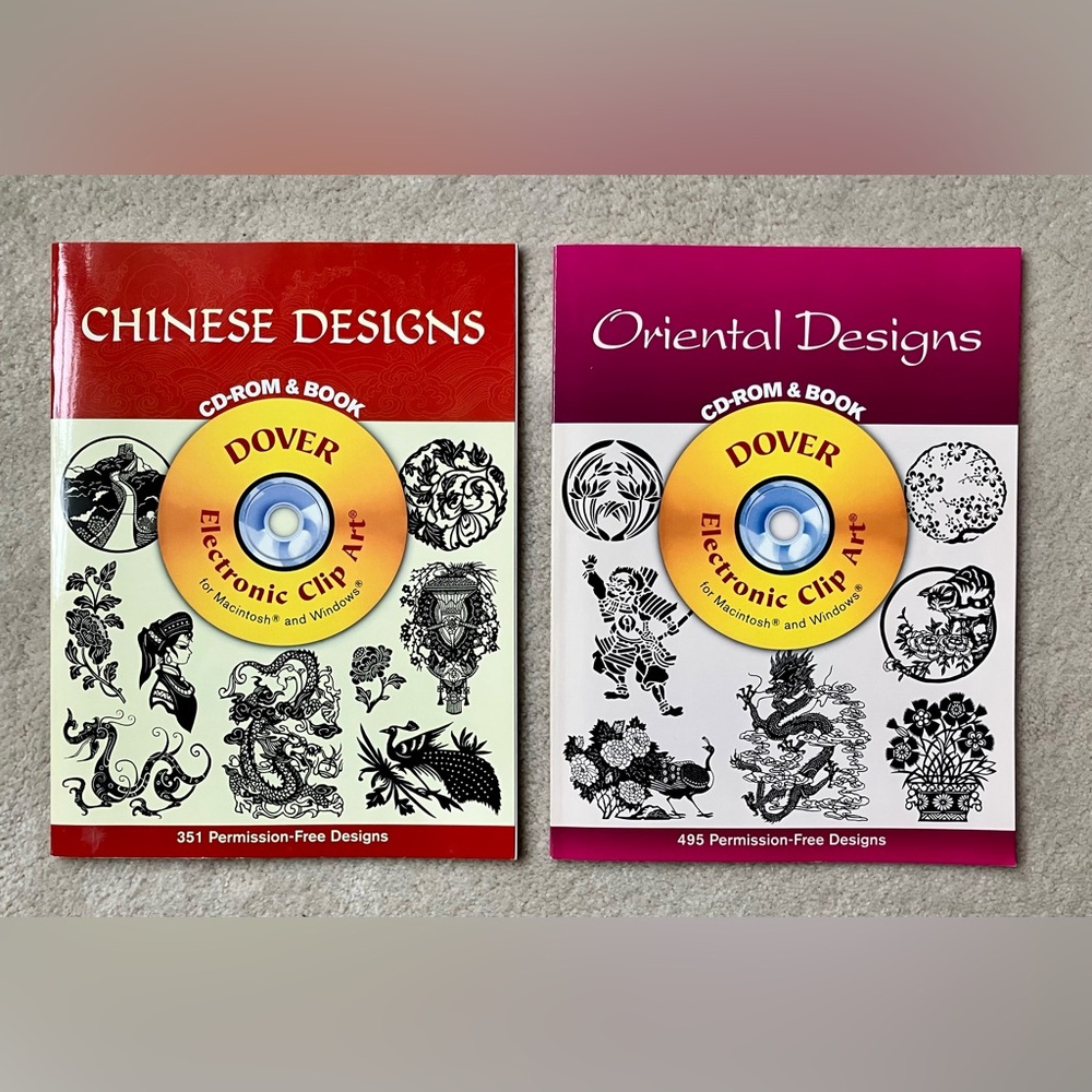 Chinese and Oriental Designs CD-ROMs and Books (Set of 2) Clip Art